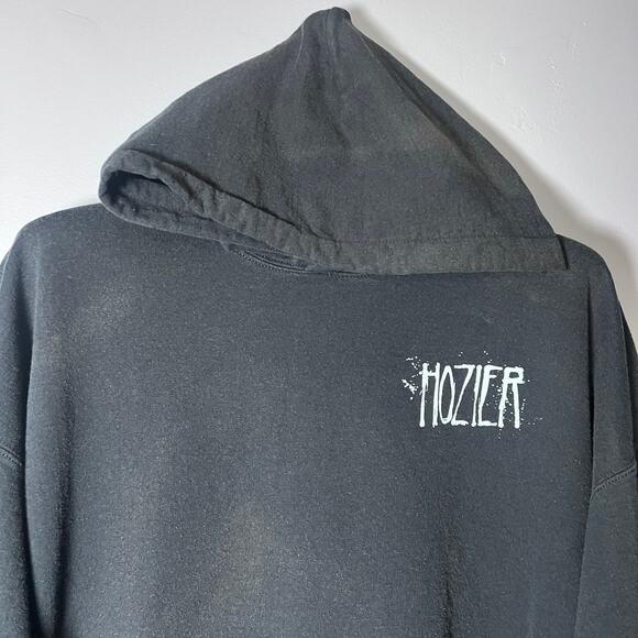 Hozier Band Hoodie Black Distressed Graphic Pullover Fits Like Men’s XXL - Picture 4 of 9